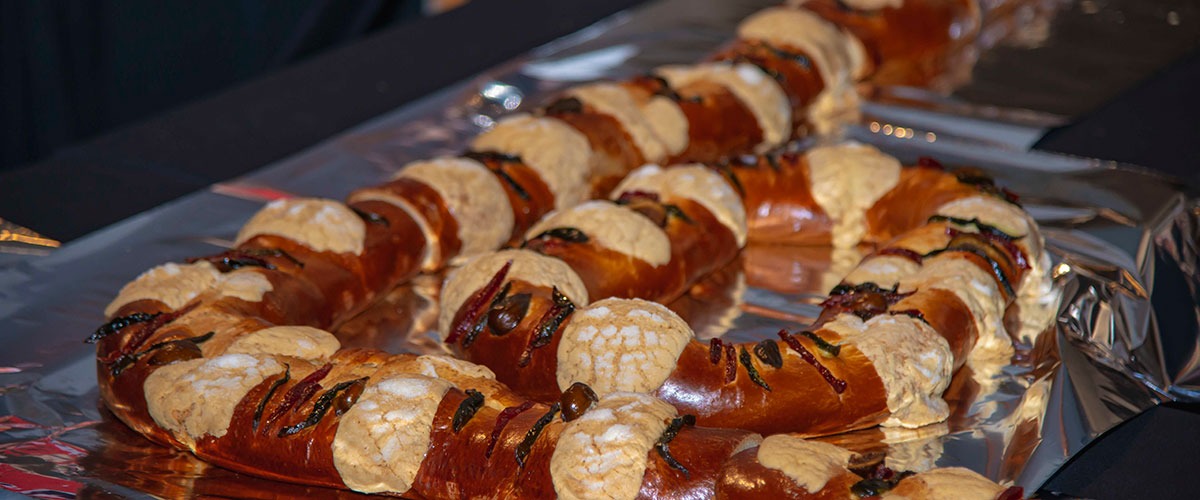 close up of “Rosca de Reyes” bread