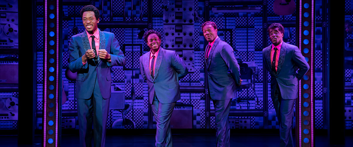 The Drifters. (l to r) Torrey Linder, Edwin Bates, Isaiah Bailey and Ben Toomer. | Photo by Joan Marcus
