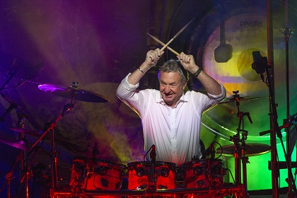 Nick Mason playing the drums