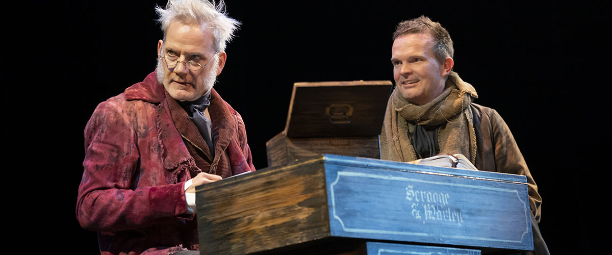 Campbell Scott and Dashiell Eaves in A Christmas Carol on Broadway © Photo by Joan Marcus