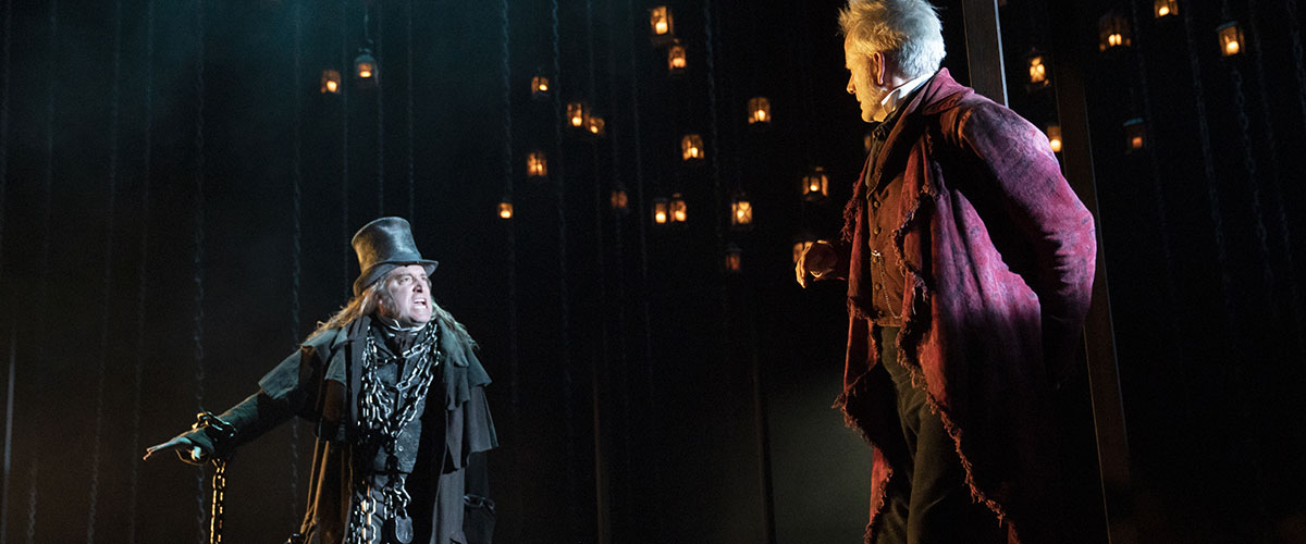Chris Hoch and Campbell Scott in A Christmas Carol on Broadway © Photo by Joan Marcus