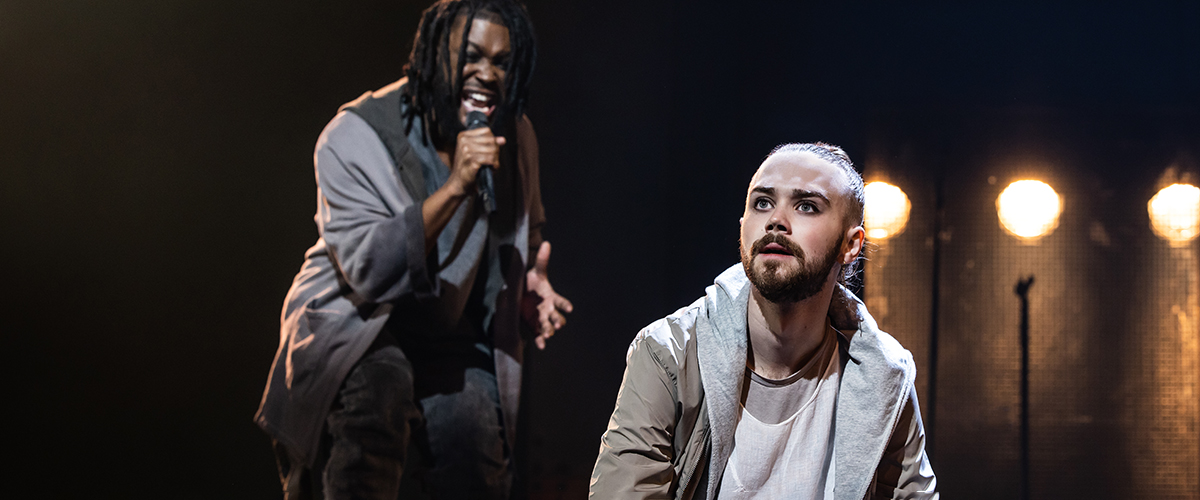 Jack Hopewell and Elvie Ellis in the North American Tour of Jesus Christ Superstar. Photo by Evan Zimmerman for MurphyMade