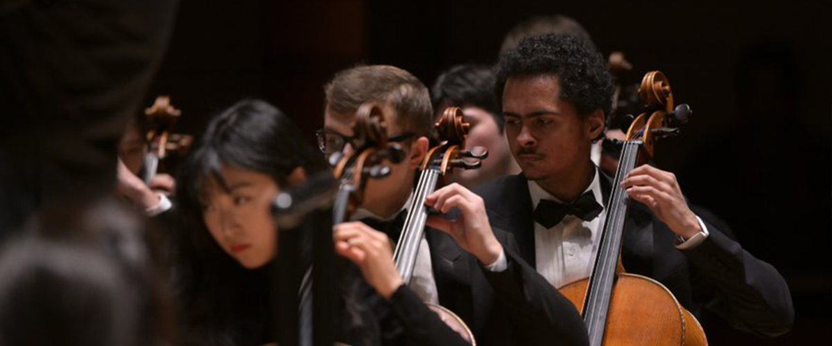 Members of the Curtis Symphony Orchestra Perform on stage at Verizon Hall