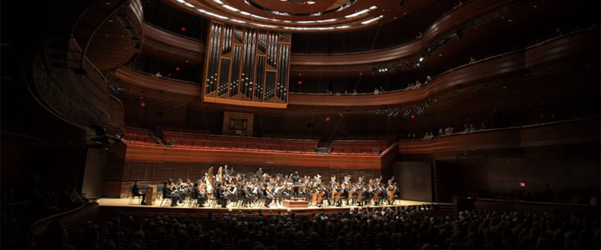 The Curtis Symphony Orchestra on stage at Verizon Hall