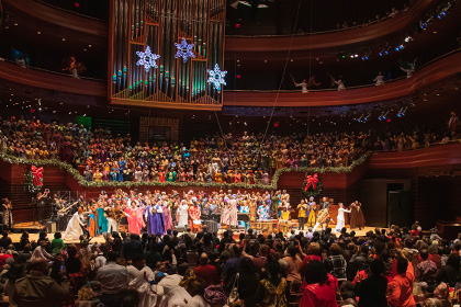 A Soulful Christmas event performers and musicians on stage in Verizon Hall.