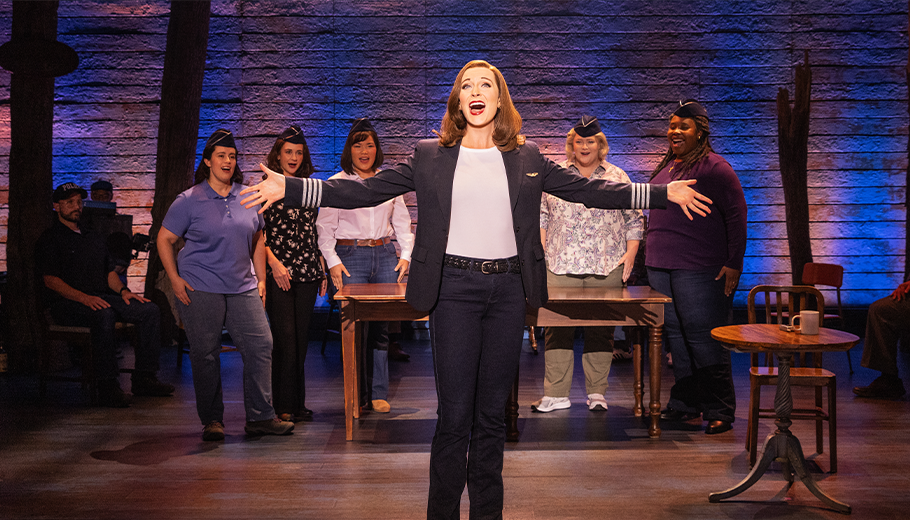 Addison Garner as Beverley Bass and the touring Cast of COME FROM AWAY 2023_420x280