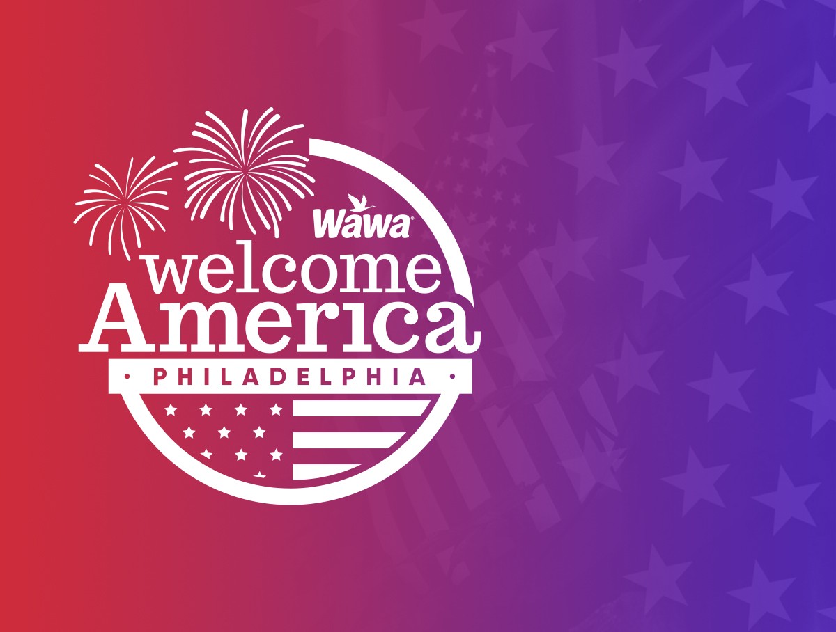 Wawa Welcome America logo in red, white, and blue