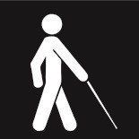 person with walking cane