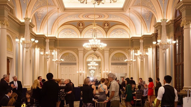 The Academy of Music Ballroom comfortably fits up to 200 guests at a reception.