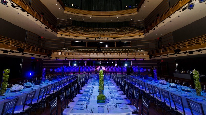 	The Perelman Theater transforms into an elegant and unique venue for a wedding reception.