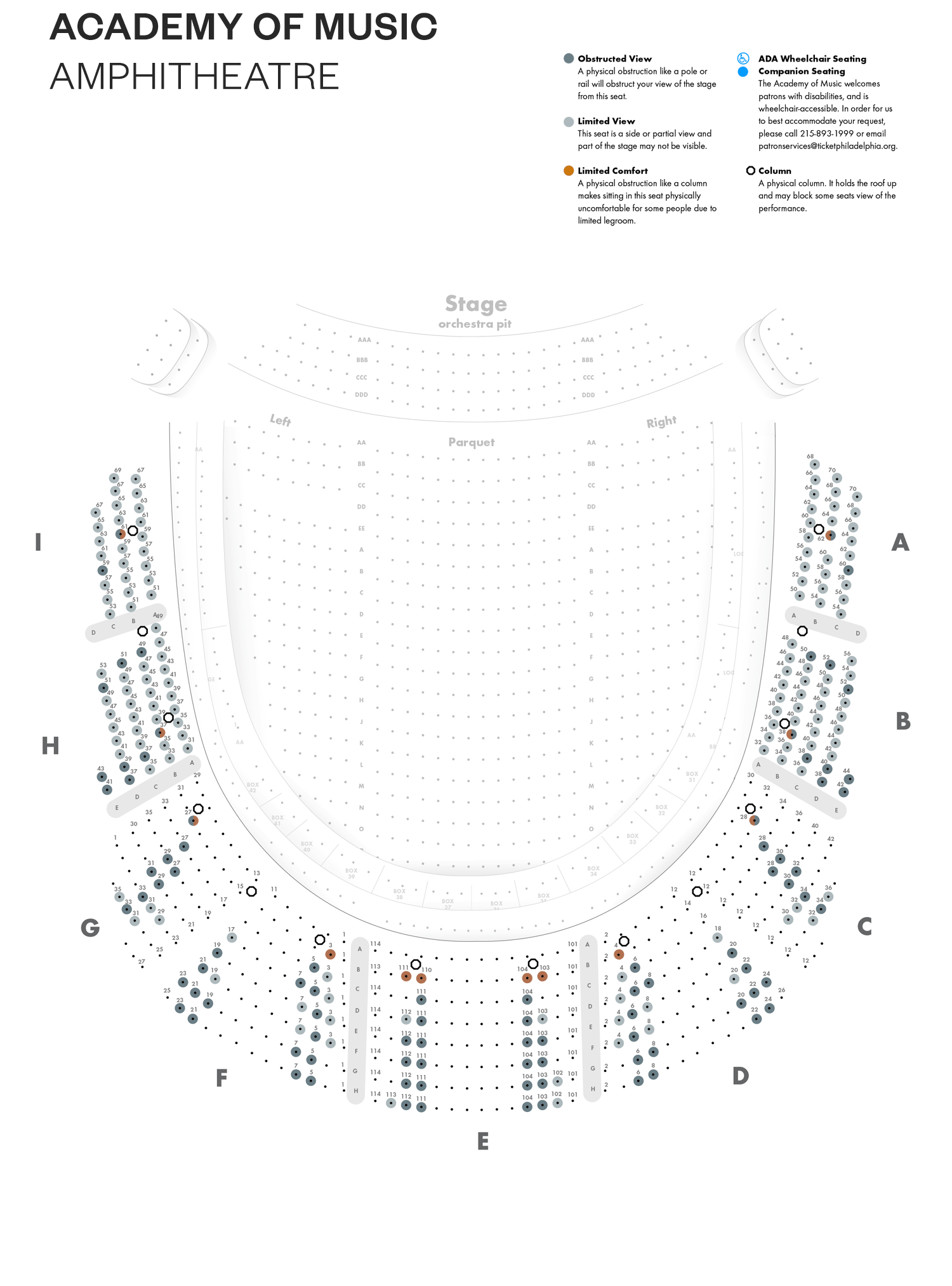 Academy of Music - Amphitheater - Seating Chart