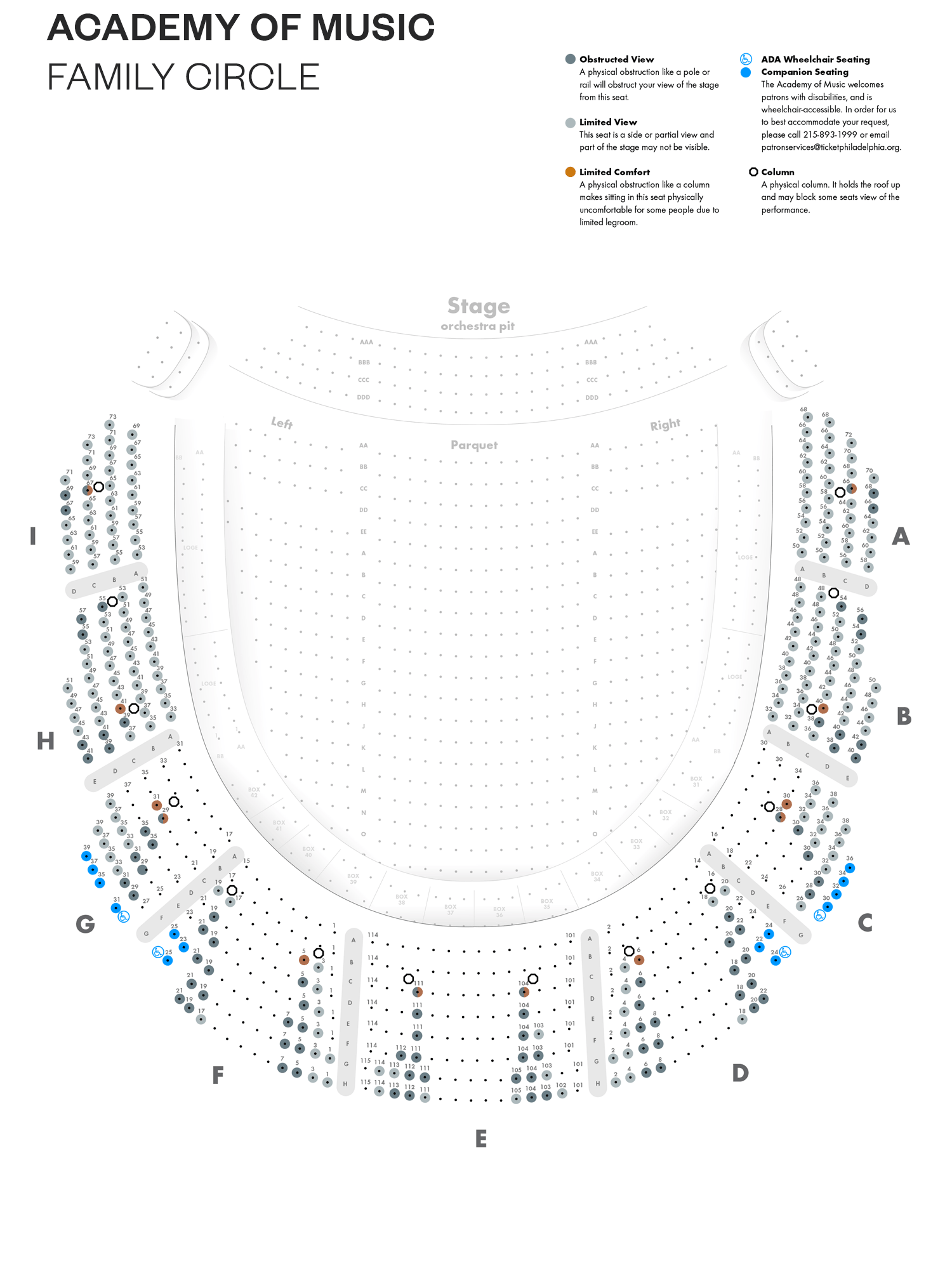 Academy of Music Broadway Family Circle Seating Chart